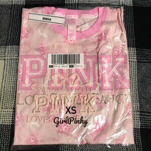 PINK x LoveShackFancy Campus Cotton Tee IN BEAUX ICONS IN SIZE EXTRA SMALL
